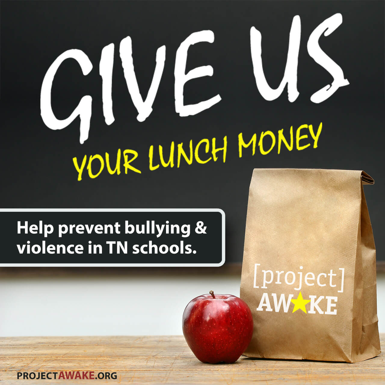 End bullying in schools. Give us your lunch money!